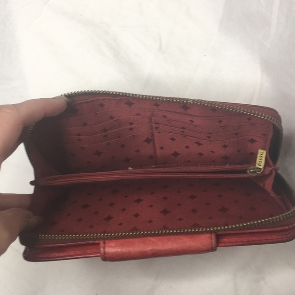 Fossil Maddox lady’s wallet in red - Picture 3 of 8